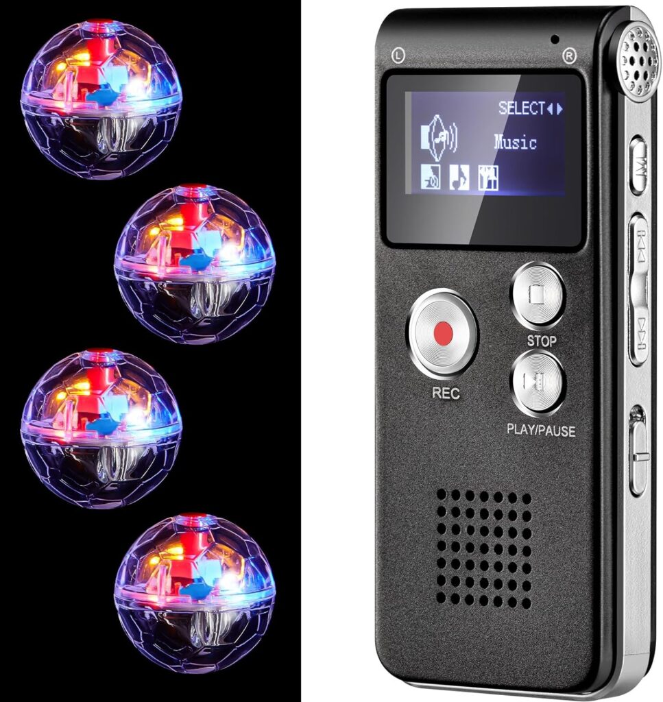 5 Pcs Ghost Hunting Kit Includes Digital Voice Recorders with 4 LED Motion Activated Balls