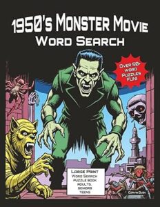 1950's monster movie word search book