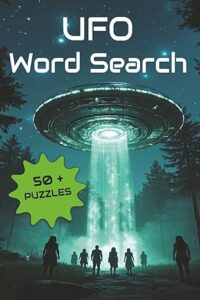 UFO word search puzzle book 50 plus