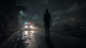 Police Film Shadow Figure in Colombia