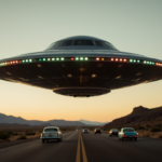 ufo over highway back in the 50's