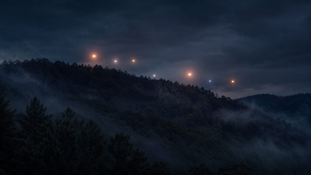 NC lights over brown mountain