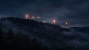 NC lights over brown mountain