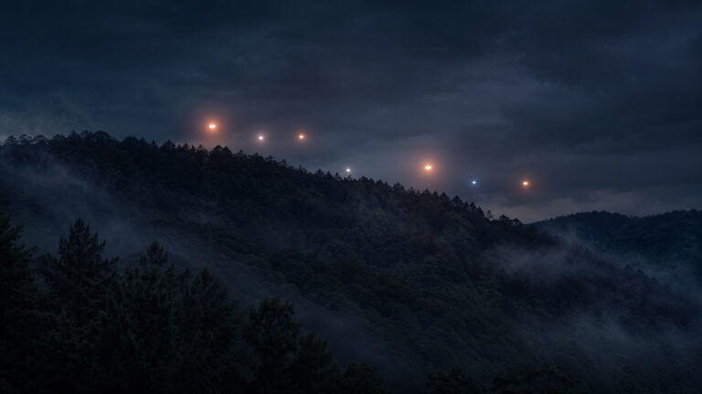 NC lights over brown mountain