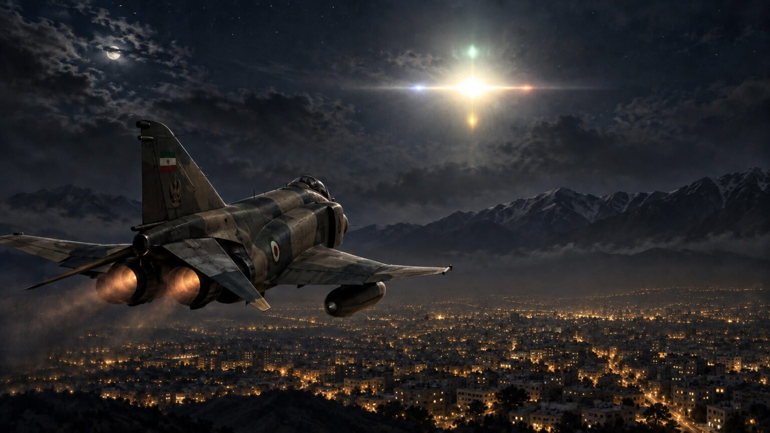 f-4 figher jet over tehran