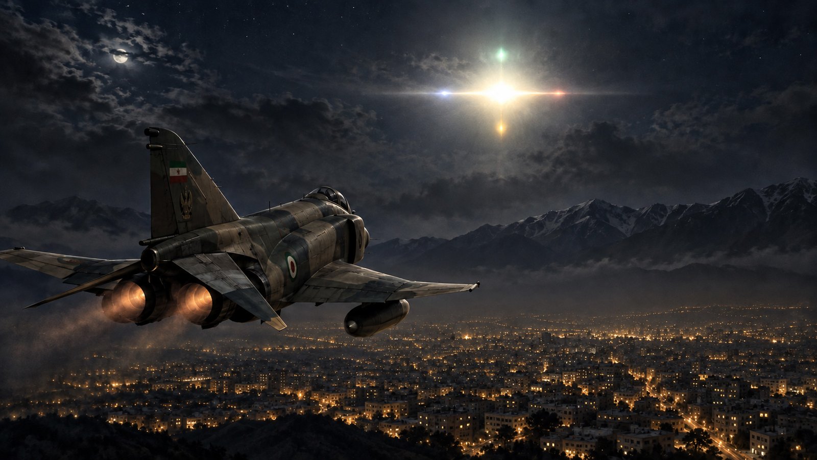 f-4 figher jet over tehran