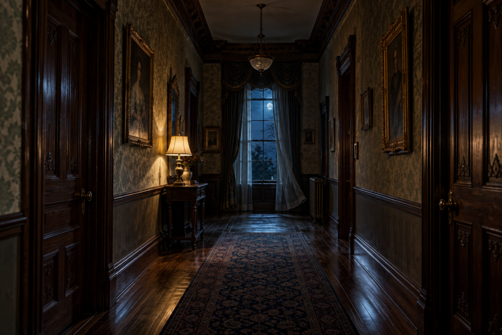 Spooky hallway at the mansion