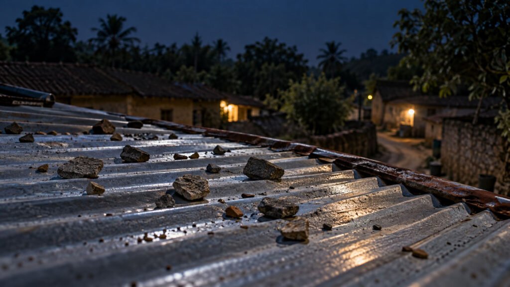 rocks on roof
